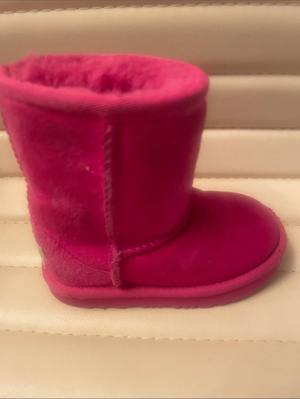 UGG Worn Suede Boots in Hot Pink